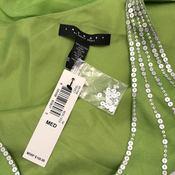 NWT laundry by Shelli Segal Vintage sequin Halter top elastic waist 100% Silk - Picture 9 of 10